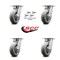 Service Caster 6 Inch Kingpinless Thermoplastic Rubber Wheel Swivel Caster Set with Swivel Lock SCC-KP30S620-TPRRD-BSL-4 - alternate 3